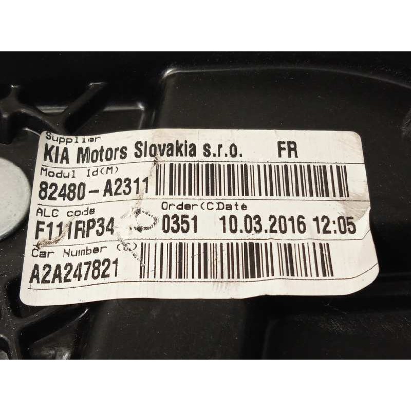Recambio de elevalunas delantero derecho para kia cee´d drive referencia OEM IAM 82480A2311 82481A2000 82460A2010