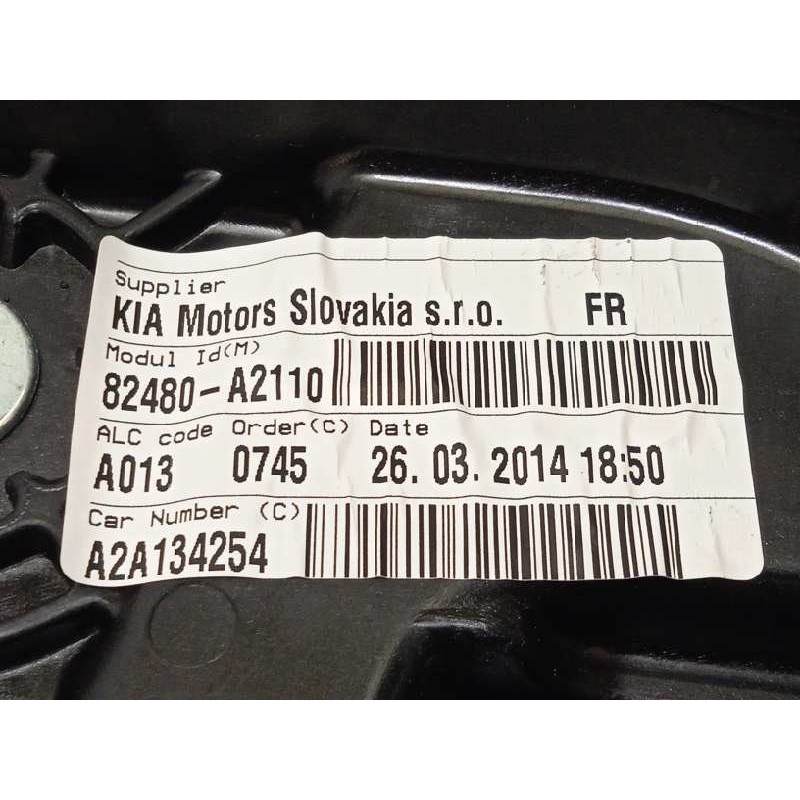 Recambio de elevalunas delantero derecho para kia cee´d drive referencia OEM IAM 82480A2110  82460A2010