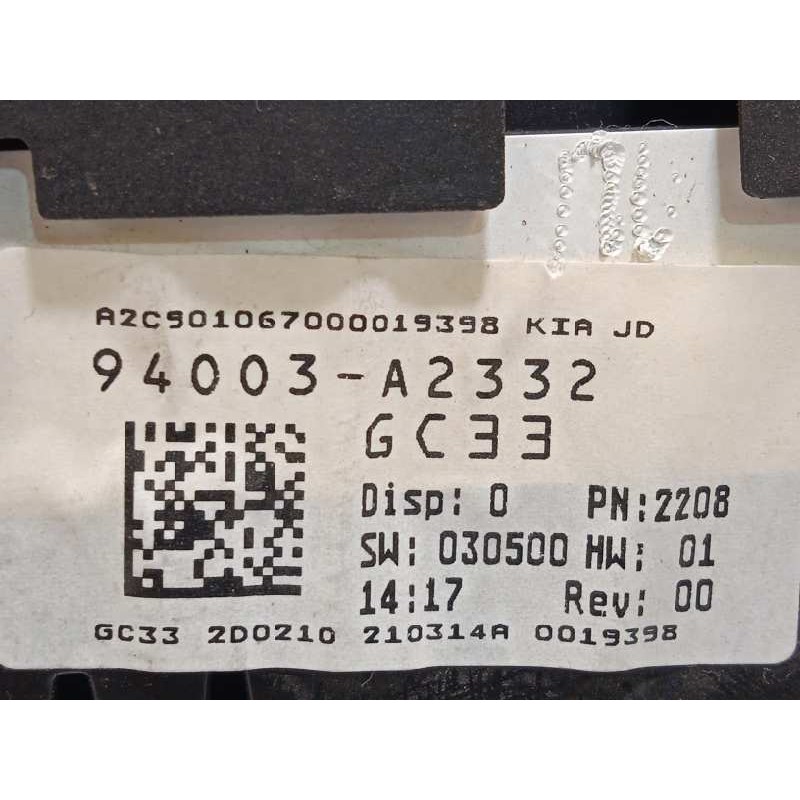 Recambio de cuadro instrumentos para kia cee´d drive referencia OEM IAM 94003A2332  