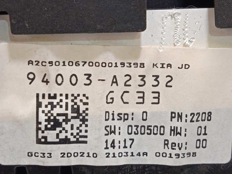 Recambio de cuadro instrumentos para kia cee´d drive referencia OEM IAM 94003A2332  