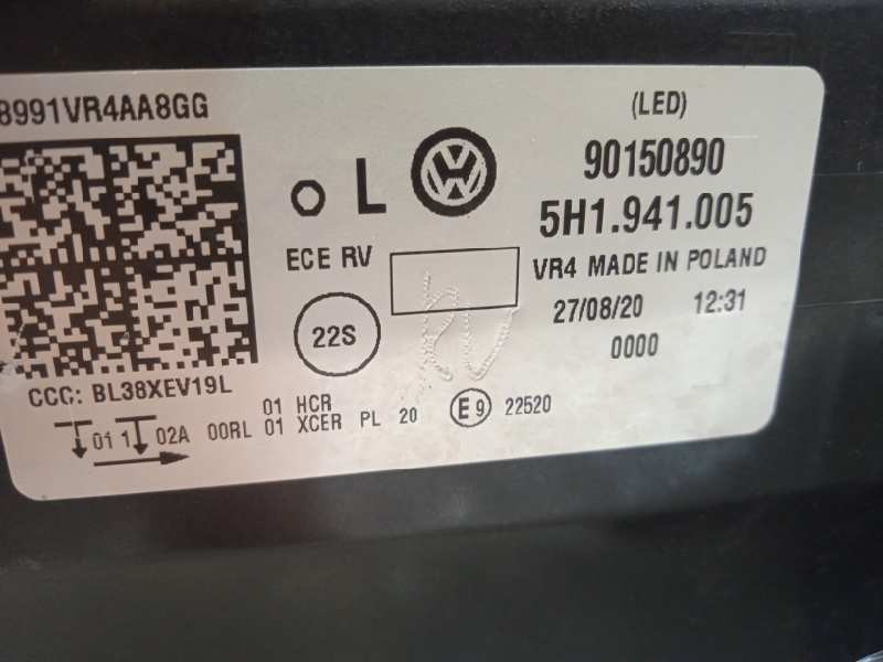 Recambio de faro izquierdo para volkswagen golf viii lim. (cd1) style referencia OEM IAM 5H1941005  90150890