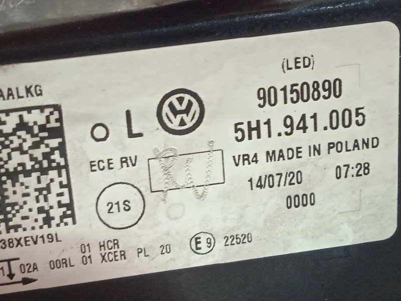 Recambio de faro izquierdo para volkswagen golf viii lim. (cd1) style referencia OEM IAM 5H1941005  90150890