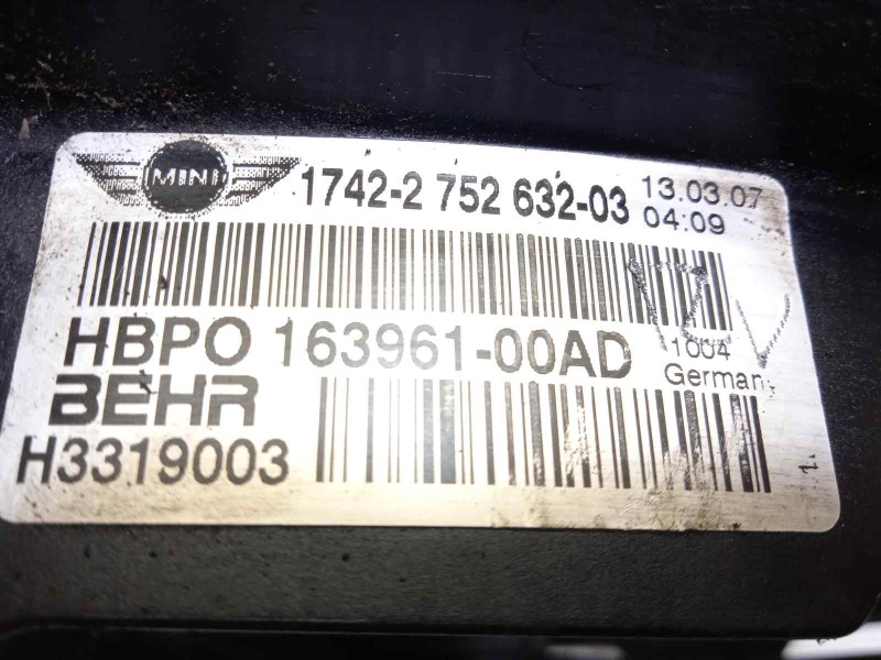 Recambio de electroventilador para mini mini (r56) cooper s referencia OEM IAM 2752632 0130303021 17422752632