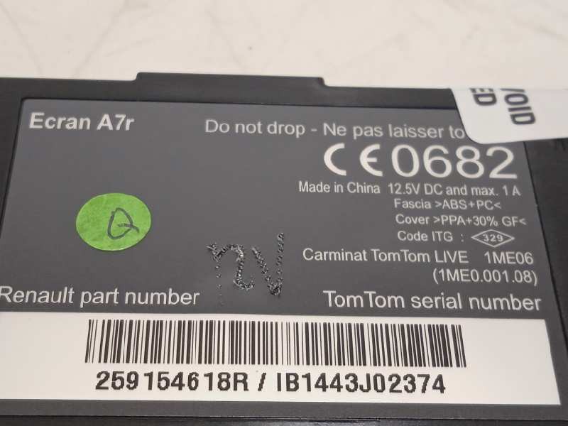 Recambio de pantalla multifuncion para renault scenic iii dynamique referencia OEM IAM 259154618R  