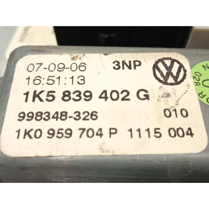 Recambio de elevalunas trasero derecho para volkswagen jetta (1k2) 1.9 tdi referencia OEM IAM 1K5839462  1K5839402G