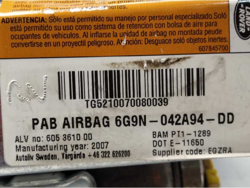 Recambio de airbag delantero derecho para land rover freelander (lr2) 2.2 td4 cat referencia OEM IAM 6G9N042A94DD  LR004887