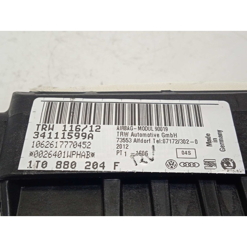 Recambio de airbag delantero derecho para volkswagen touran (1t3) advance referencia OEM IAM 1T0880204F  
