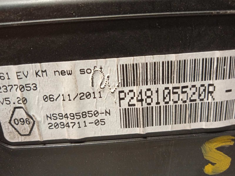 Recambio de cuadro instrumentos para renault kangoo z.e. referencia OEM IAM 248105520R  