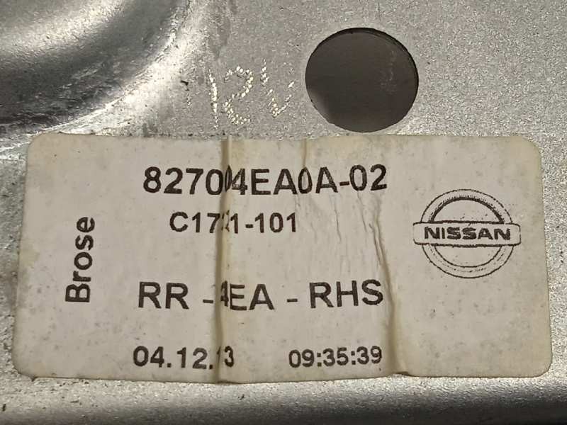 Recambio de elevalunas trasero derecho para nissan qashqai (j11) 1.6 dci turbodiesel cat referencia OEM IAM 827004EA0A  