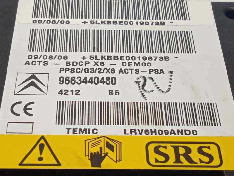Recambio de centralita airbag para citroën c6 3.0 v6 24v referencia OEM IAM 9663440480  