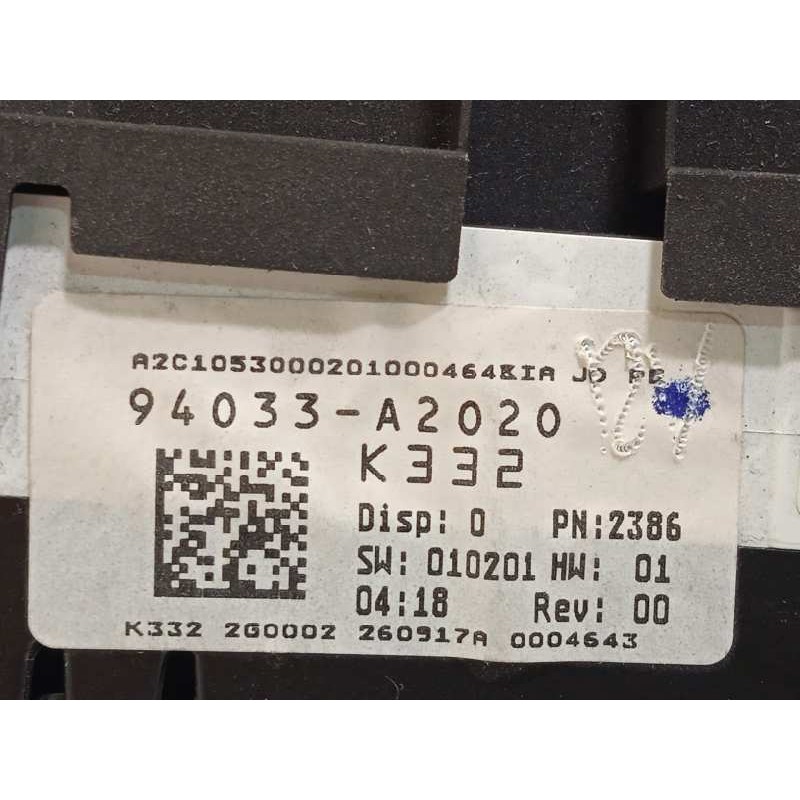 Recambio de cuadro instrumentos para kia cee´d sporty wagon 1.6 crdi cat referencia OEM IAM 94033A2020  