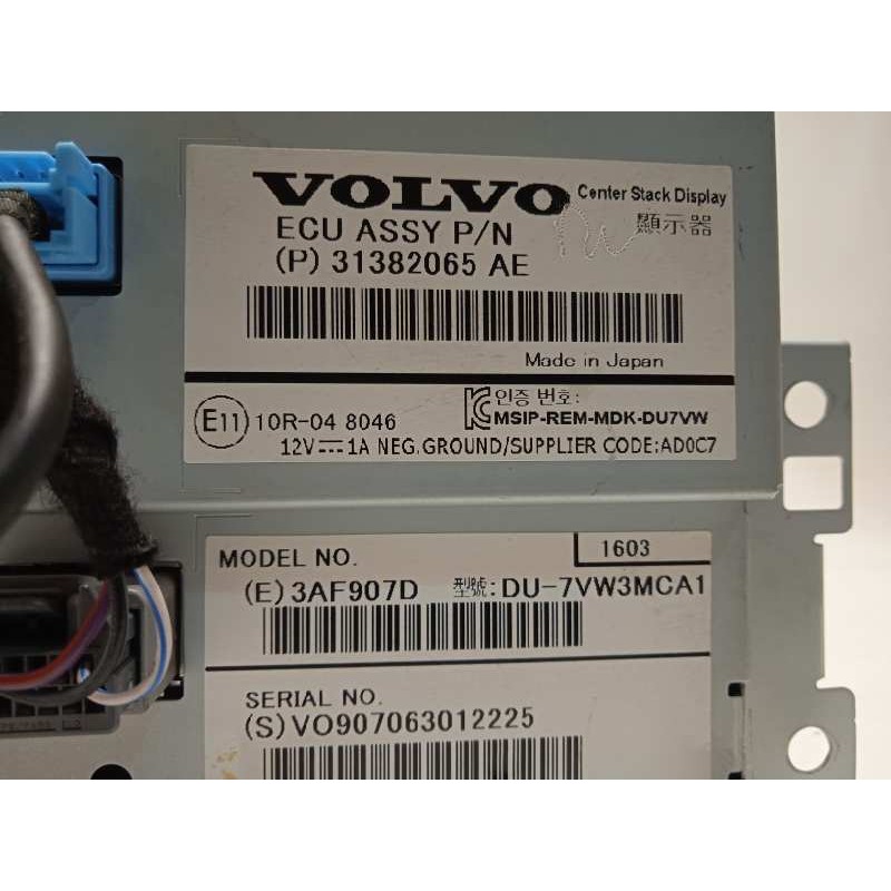 Recambio de pantalla multifuncion para volvo v60 familiar referencia OEM IAM 31382065  