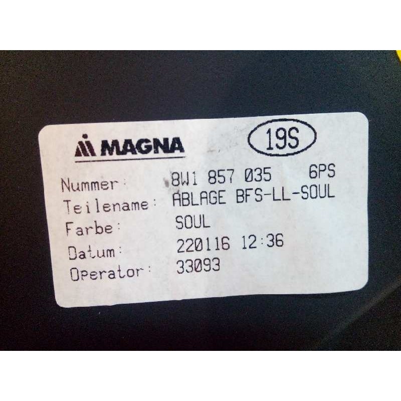 Recambio de guantera para audi a4 berlina (8w2) 2.0 16v tfsi referencia OEM IAM 8W18570356PS  