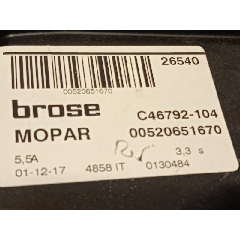 Recambio de elevalunas trasero derecho para jeep renegade 1.6 m-jet cat referencia OEM IAM 00520651670  