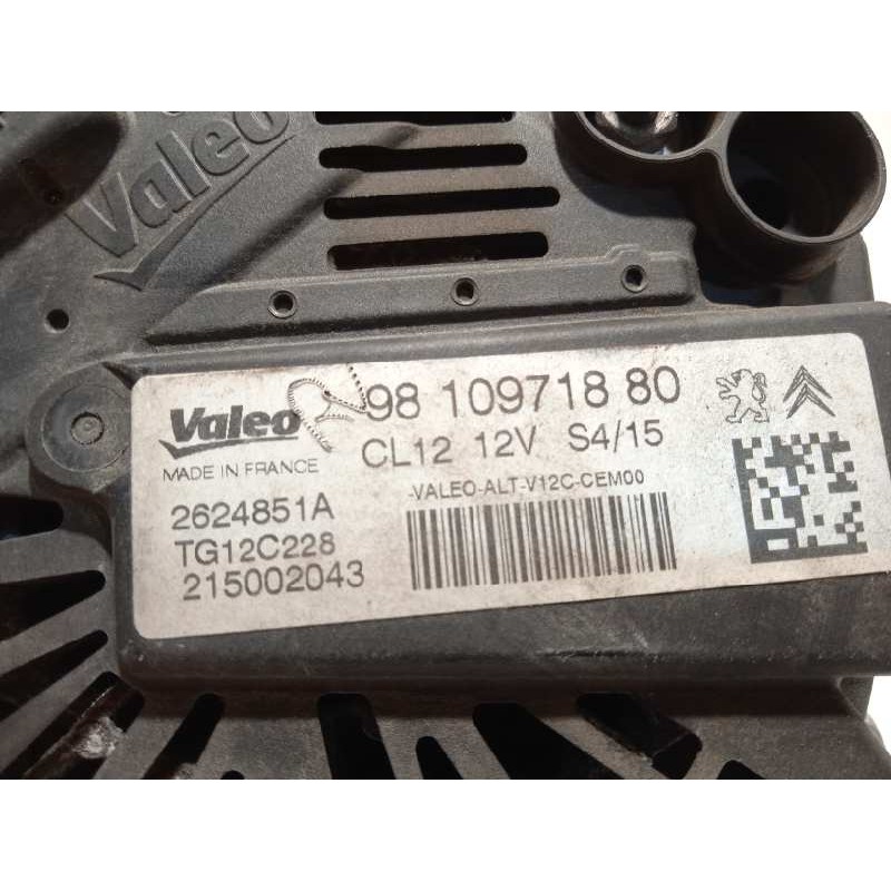 Recambio de alternador para citroën c4 cactus feel cool referencia OEM IAM 9810971880 2624851A TG12C228