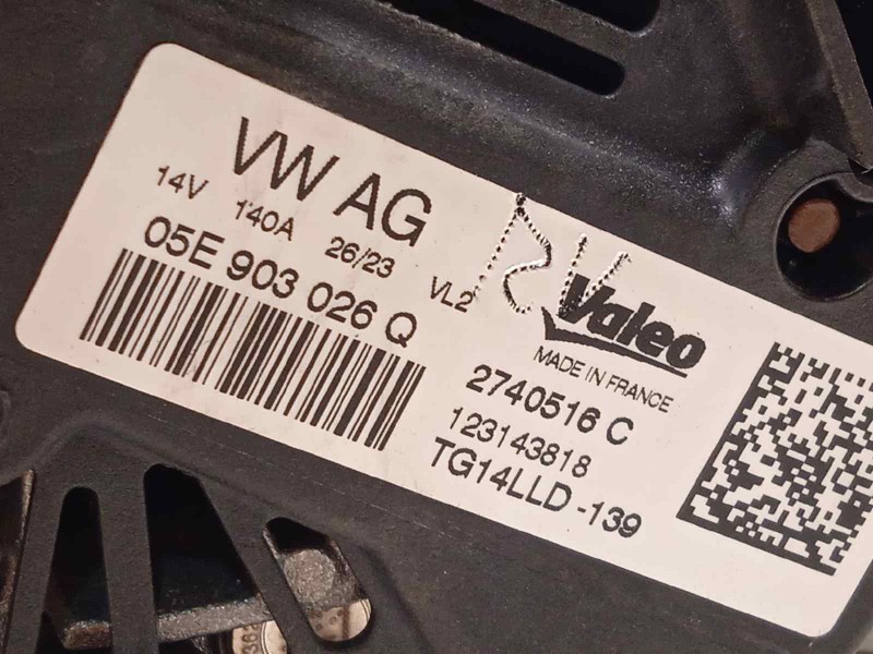 Recambio de alternador para seat arona fr referencia OEM IAM 05E903026Q  TG14LLD