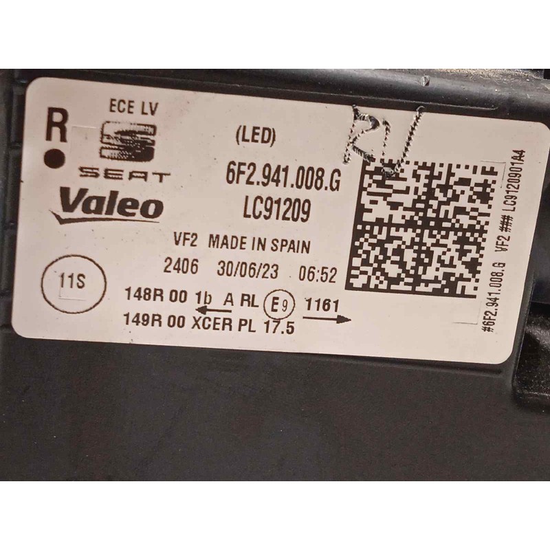 Recambio de faro derecho para seat arona fr referencia OEM IAM 6F2941008G  6F2941774