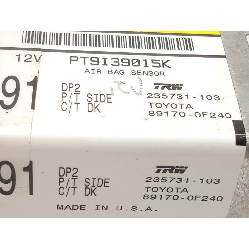 Recambio de centralita airbag para toyota corolla verso (r1) 1.8 16v cat referencia OEM IAM 891700F240  