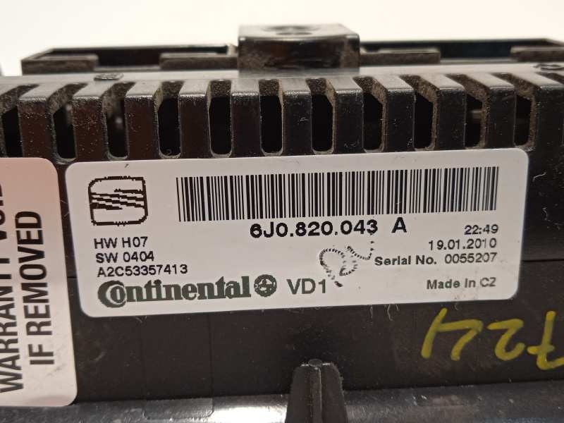 Recambio de mando climatizador para seat ibiza (6j5) fr referencia OEM IAM 6J0820043A  6J0820043ANEE