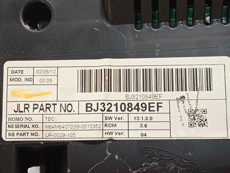 Recambio de cuadro instrumentos para land rover evoque pure referencia OEM IAM BJ3210849EF  LR034164