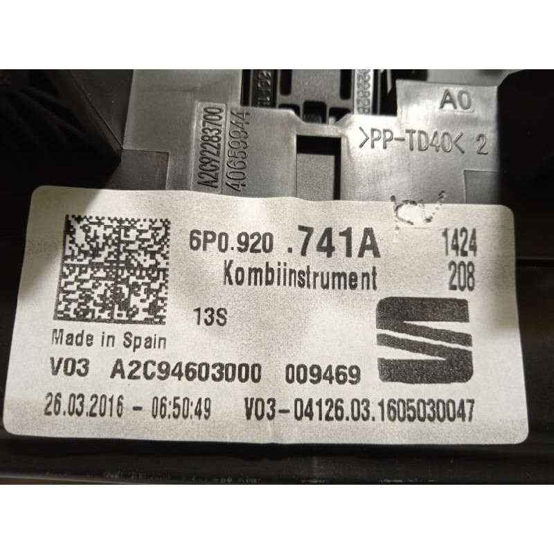 Recambio de cuadro instrumentos para seat ibiza (6p1) style referencia OEM IAM 6P0920741A  