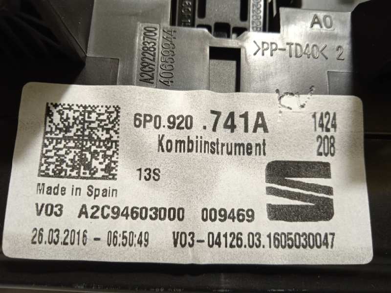 Recambio de cuadro instrumentos para seat ibiza (6p1) style referencia OEM IAM 6P0920741A  