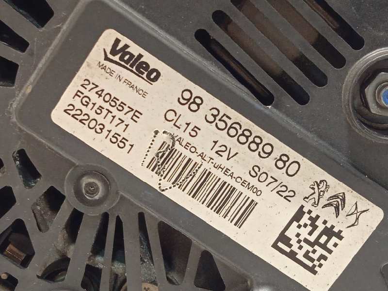 Recambio de alternador para peugeot 308 1.2 allure puretech referencia OEM IAM 9835688980  FG15T171