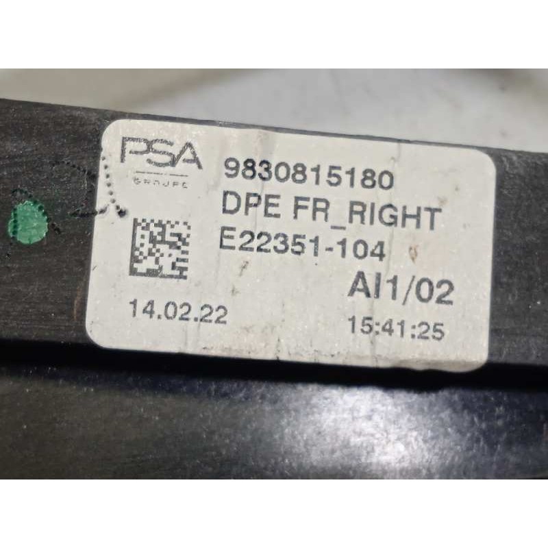 Recambio de elevalunas delantero derecho para peugeot 308 1.2 allure puretech referencia OEM IAM 9830815180  9829048380