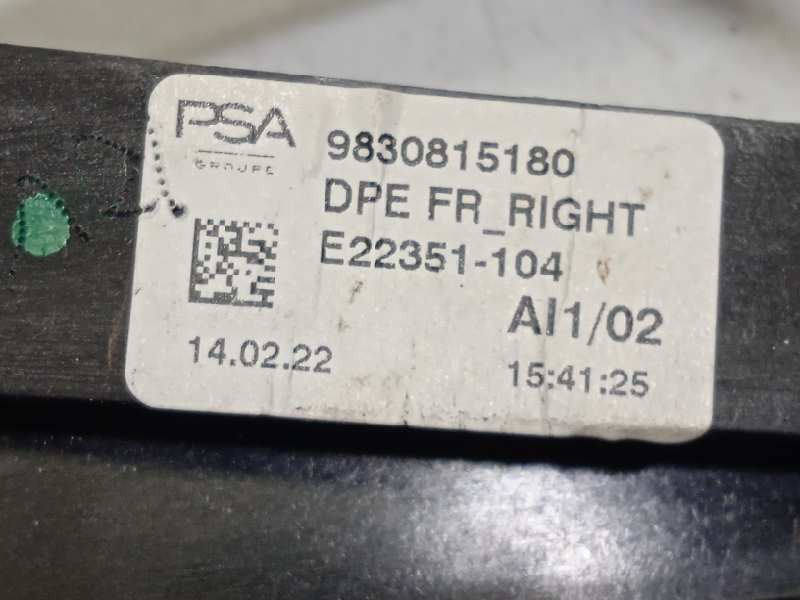 Recambio de elevalunas delantero derecho para peugeot 308 1.2 allure puretech referencia OEM IAM 9830815180  9829048380