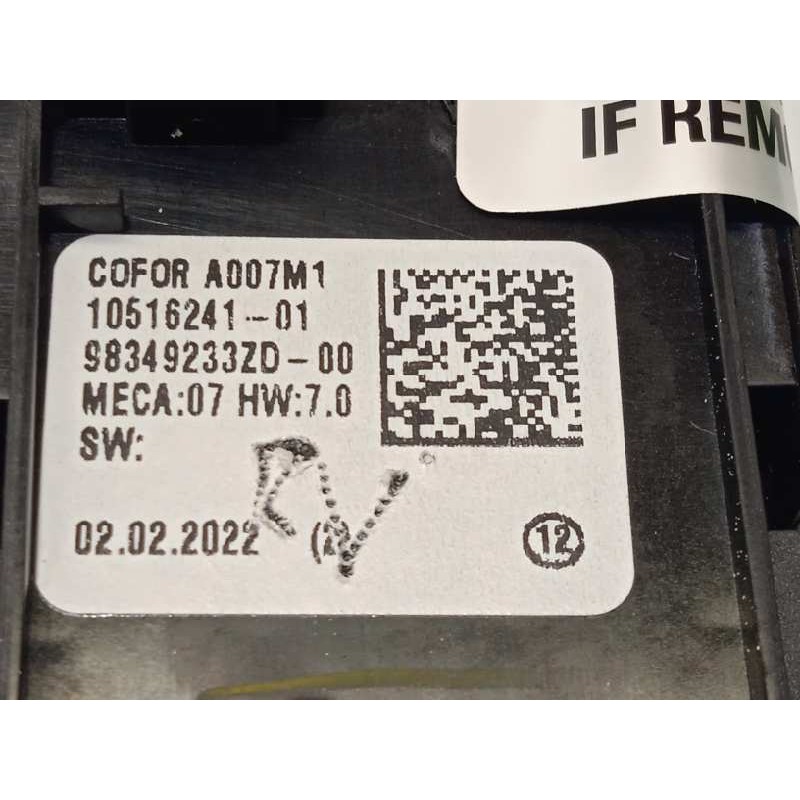 Recambio de mando elevalunas delantero izquierdo para peugeot 308 1.2 allure puretech referencia OEM IAM 98349233ZD  