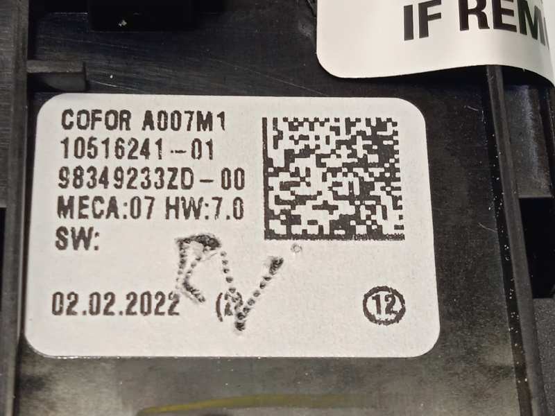 Recambio de mando elevalunas delantero izquierdo para peugeot 308 1.2 allure puretech referencia OEM IAM 98349233ZD  