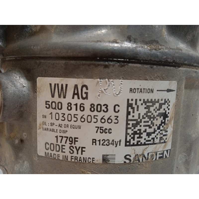 Recambio de compresor aire acondicionado para seat ibiza sc (6p5) 1.2 tsi referencia OEM IAM 5Q0816803C  