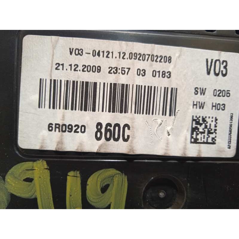 Recambio de cuadro instrumentos para volkswagen polo (6r1) 1.4 fsi referencia OEM IAM 6R0920860C  