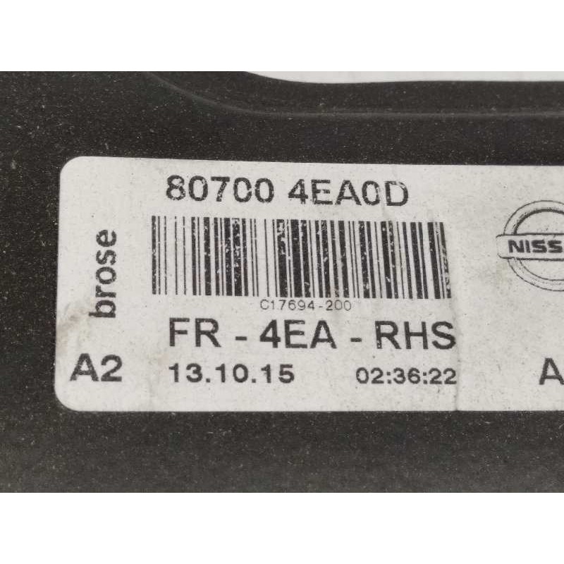 Recambio de elevalunas delantero derecho para nissan qashqai (j11) 1.5 turbodiesel cat referencia OEM IAM 807004EA0D  