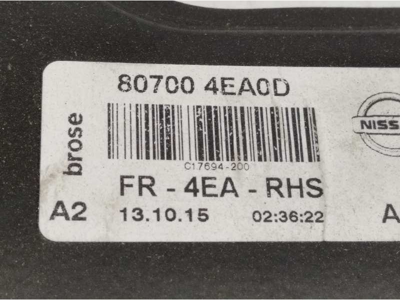Recambio de elevalunas delantero derecho para nissan qashqai (j11) 1.5 turbodiesel cat referencia OEM IAM 807004EA0D  
