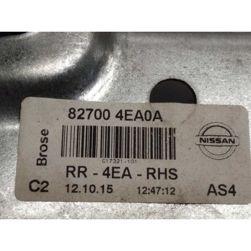 Recambio de elevalunas trasero derecho para nissan qashqai (j11) 1.5 turbodiesel cat referencia OEM IAM 827004EA0A  