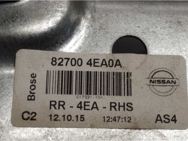 Recambio de elevalunas trasero derecho para nissan qashqai (j11) 1.5 turbodiesel cat referencia OEM IAM 827004EA0A  
