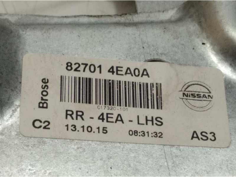 Recambio de elevalunas trasero izquierdo para nissan qashqai (j11) 1.5 turbodiesel cat referencia OEM IAM 827014EA0A  