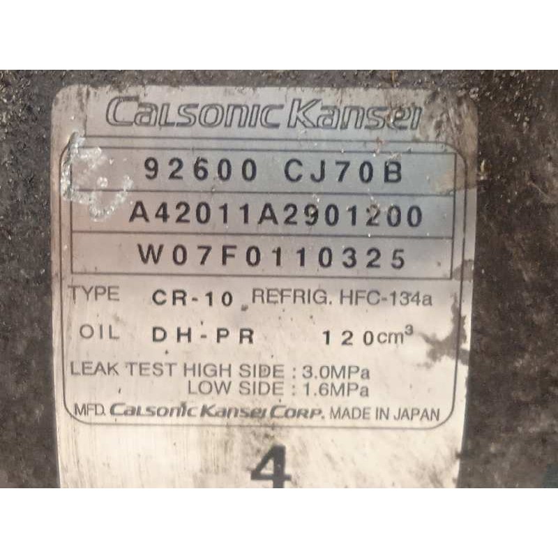 Recambio de compresor aire acondicionado para nissan note (e11e) tekna referencia OEM IAM 92600CJ70B  