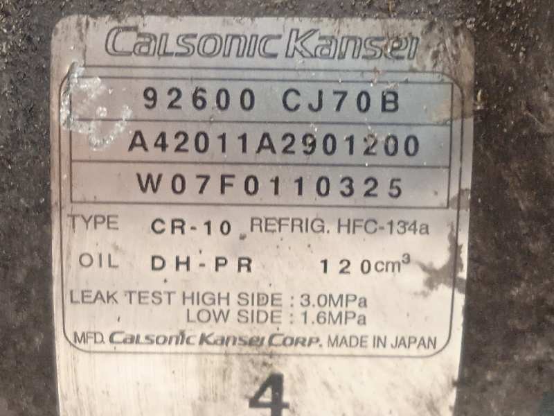 Recambio de compresor aire acondicionado para nissan note (e11e) tekna referencia OEM IAM 92600CJ70B  