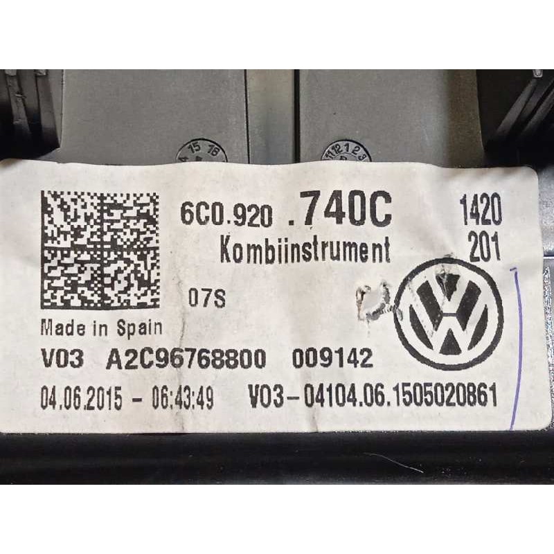 Recambio de cuadro instrumentos para volkswagen polo (6c1) 1.6 highl referencia OEM IAM 6C0920740C  