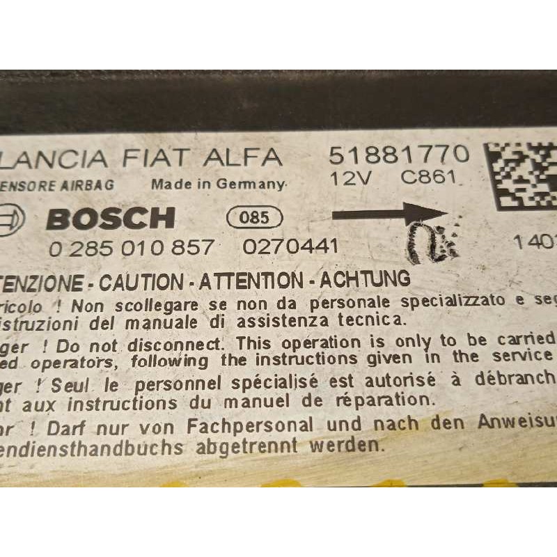 Recambio de centralita airbag para fiat doblo 1.4 16v turbo referencia OEM IAM 51881770  0285010857
