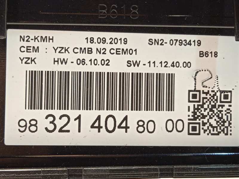 Recambio de cuadro instrumentos para citroën c3 feel referencia OEM IAM 9832140480  