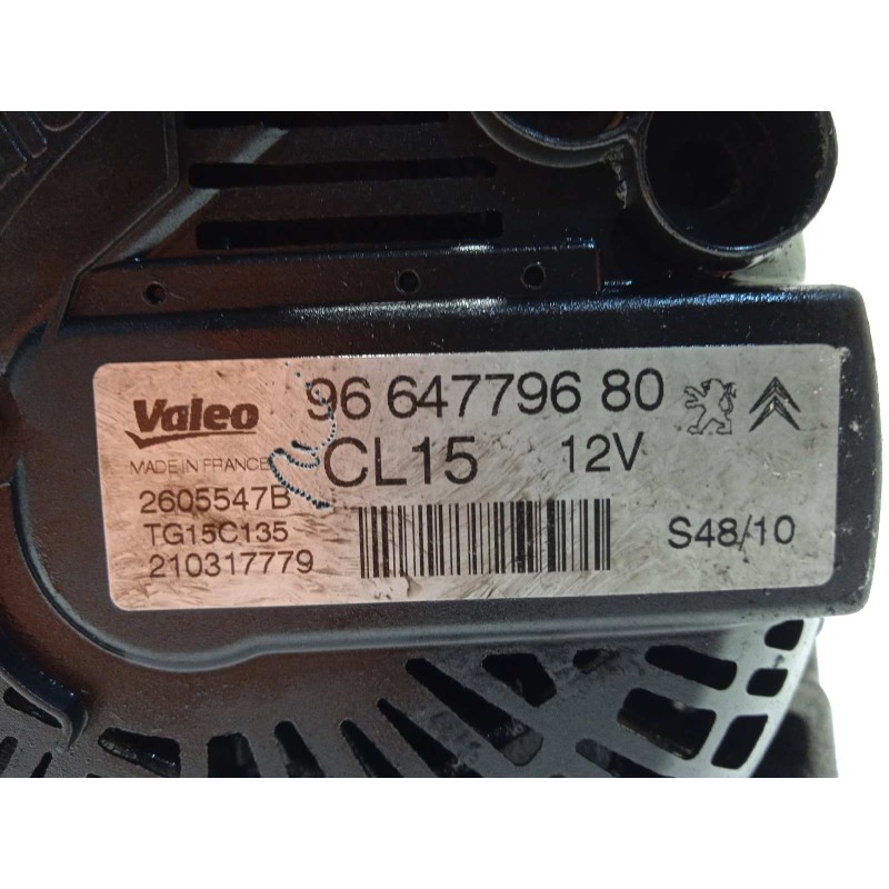 Recambio de alternador para peugeot 308 sw 1.6 hdi fap referencia OEM IAM 9664779680 2605547B TG15C135
