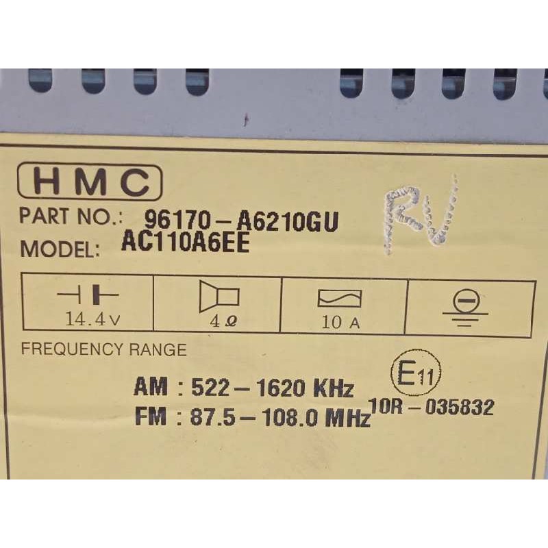 Recambio de sistema audio / radio cd para hyundai i30 (gd) classic referencia OEM IAM 96170A6210GU  