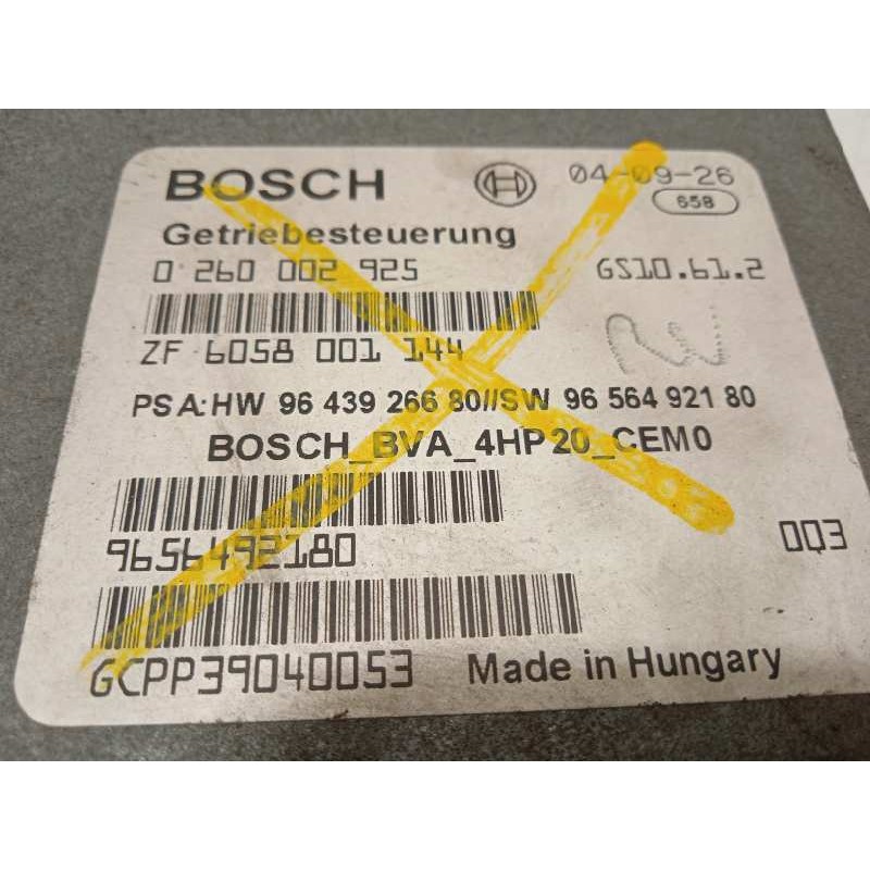 Recambio de centralita cambio automatico para peugeot 607 (s2) 2.2 referencia OEM IAM 9656492180  0260002925