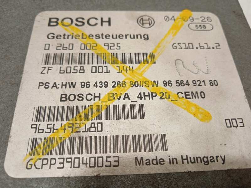 Recambio de centralita cambio automatico para peugeot 607 (s2) 2.2 referencia OEM IAM 9656492180  0260002925
