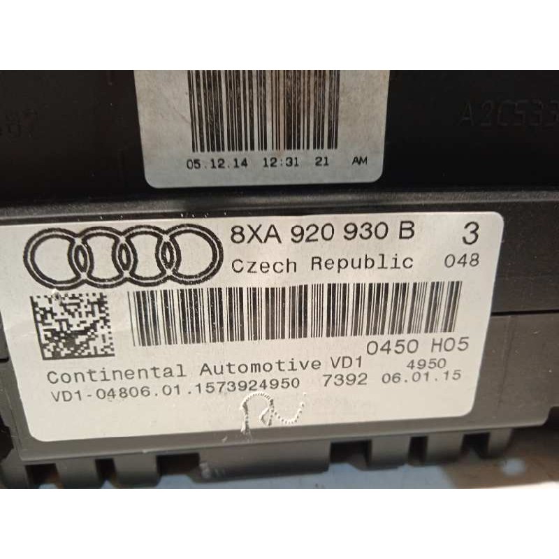 Recambio de cuadro instrumentos para audi a1 sportback (8xf) 1.4 tdi referencia OEM IAM 8XA920930B  