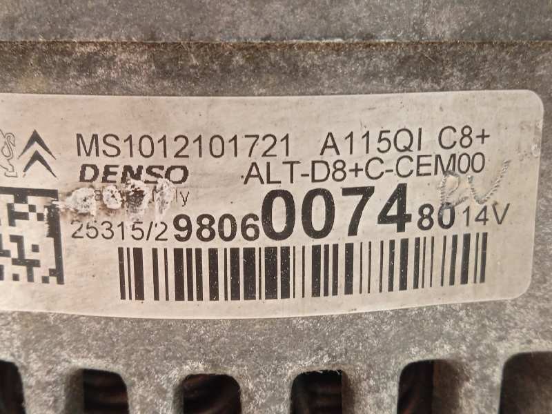 Recambio de alternador para citroën c3 tonic referencia OEM IAM 9806007480  MS1012101721