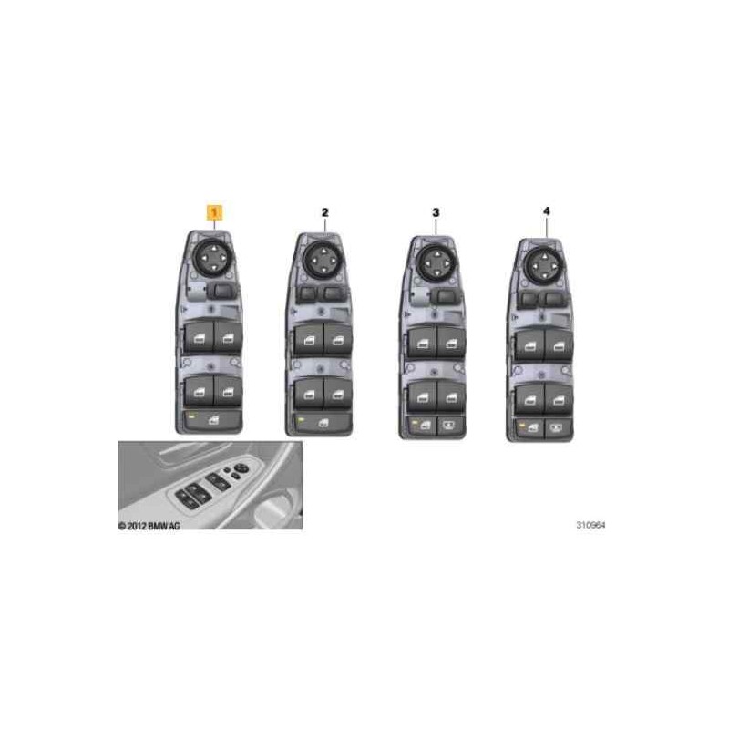 Recambio de mando elevalunas delantero izquierdo para bmw serie 3 lim. (f30) 316d referencia OEM IAM 9208109  61319208109